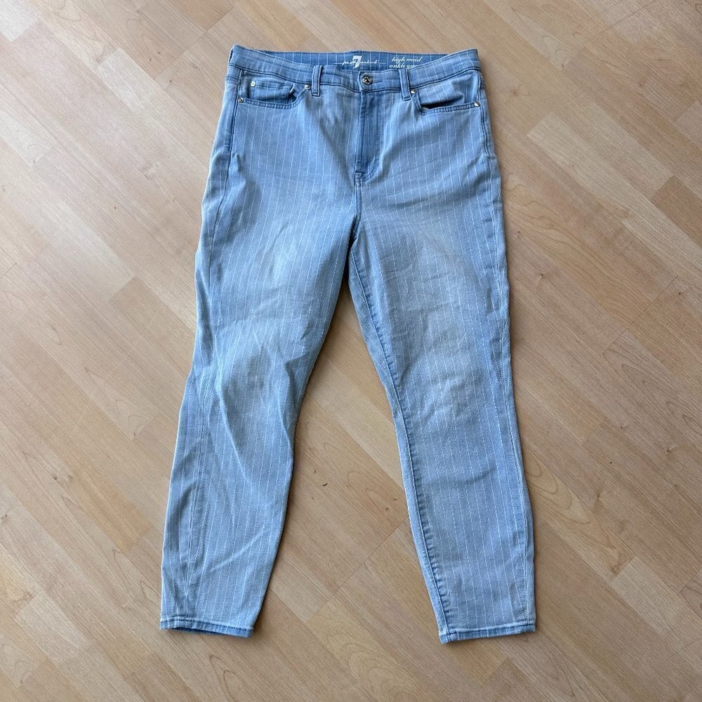 7 For All Mankind Striped "Jeans" Cotton Pants
